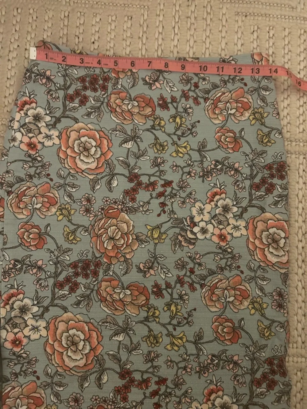 Loft Women's Sz 4 Cotton Blend Y2K Inspired Blue Pink Floral Pencil Skirt